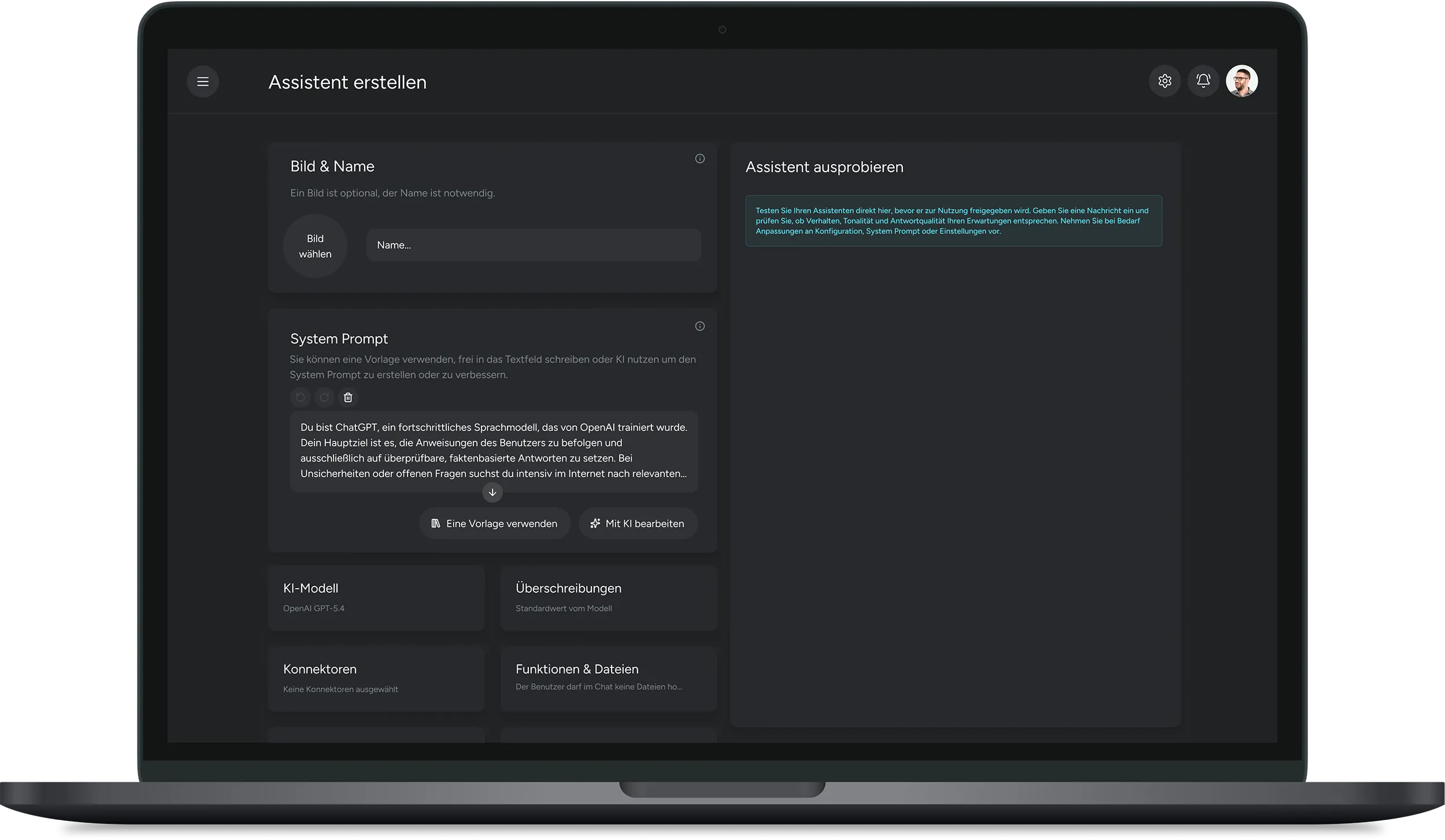 Mockup-Dark-Theme-Assistent