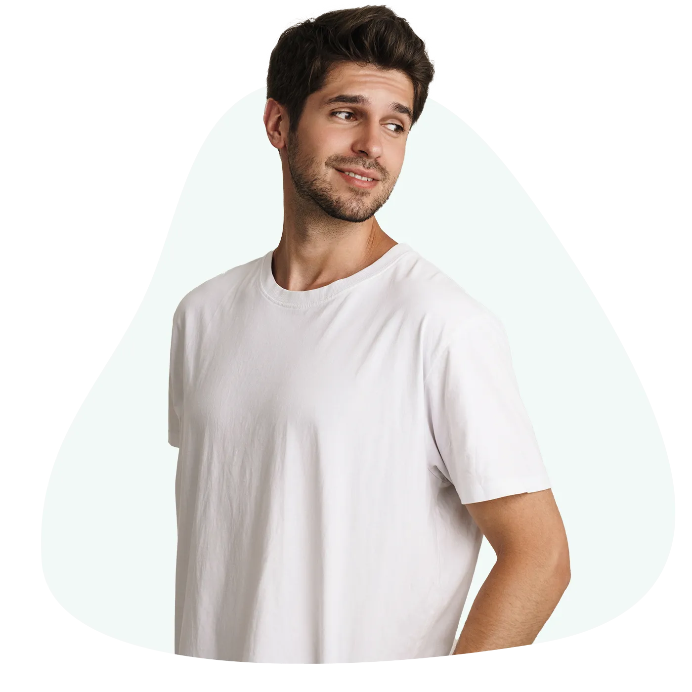 Man White Shirt Organic Shape Man White Shirt Organic Shape
